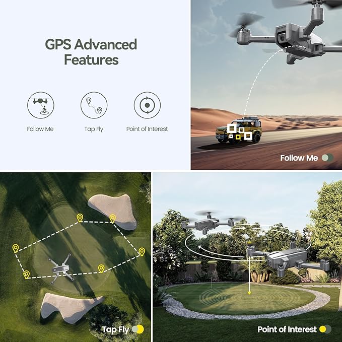 Holy Stone HS440D GPS Drones with Camera for Adults 4K UHD Camera, Unger 249g with GPS Auto Return, Follow Me, Waypoints and Customized Carrying Case