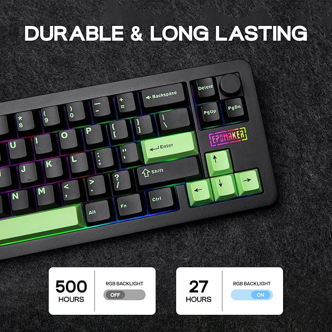 EPOMAKER Galaxy68 QMK/VIA Wireless Mechanical Keyboard, Anodized Aluminum, TOP/Gasket, 6000mAh, RGB Side/Backlight, 65% Gaming Keyboard with Hot-Swap Creamy Switch (Black, Marble White Switch)