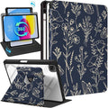 Uppuppy for iPad Pro 12.9 Case Folio Cover with Pencil Holder Women Cute Girls Floral Girly Flower Pretty Teens Unique Fashion Rotating Stand for Apple iPad Pro 12.9 Inch Cases 2022/2021/2020/2018