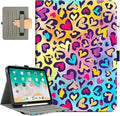 for iPad (A16) 11Th/10Th Generation Case 2025/2022, for iPad Case 11Th/10Th Generation, 10Th/11Th Gen iPad Cover Pencil Holder/Hand Strap/Pocket/Adjustable Stand, Love Leopard