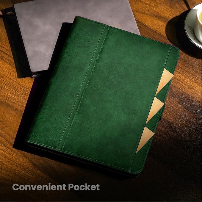 Handmade Case for iPad Air 13 Inch M4/M3/M2 (2026/2025/2024) with Pencil Holder Pocket,Magnetic Closure,Multi Angles Stand,Typing Angle,Folio Protective Cover,Auto Sleep/Wake,Green