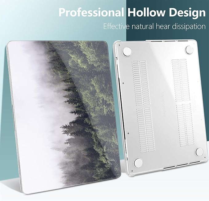 DONGKE Case for MacBook Pro 14 Inch (2026-2021 Release, M5 M4 M3 M2 M1 Pro/Max Chip), Plastic Slim Hard Shell Protective Cover with Keyboard Cover & Screen Protector, Forest
