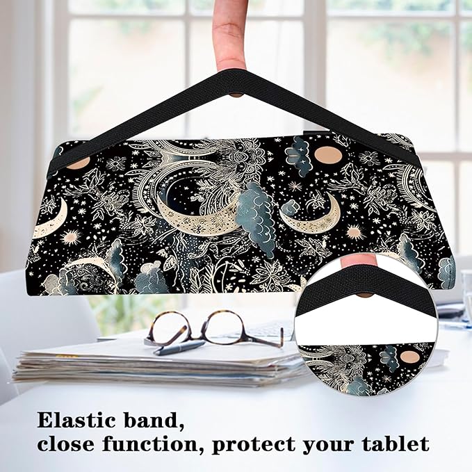 Case for iPad Air 13 inch (M4/M3/M2) 2026/2025/2024, PU Leather Stand Shockproof Cover with Pen Holder & Card Slots - Moon