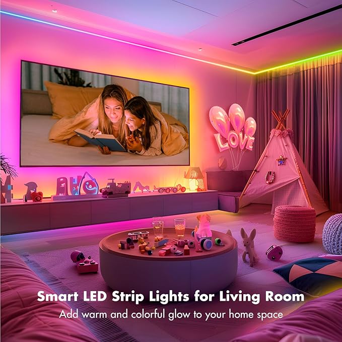 MFWW 100FT Strip Lights, Smart IC RGB LED Lights Multiple Colors on One Line, App+Remote Control, Timing, Multimodal, Music Sync, Color Changing Lights for Bedroom, Party Home Decor