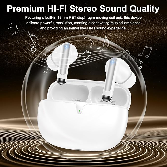 Wireless Earbuds for iPhone 17e/17 Pro Max/17Pro/17/Air/16e/16 Pro Max/16 Plus/15Pro/15 Plus, Sports Bluetooth Headphones IPX7 Waterproof in Ear Earphones 48H LED Display Ear Buds for Workout/Running