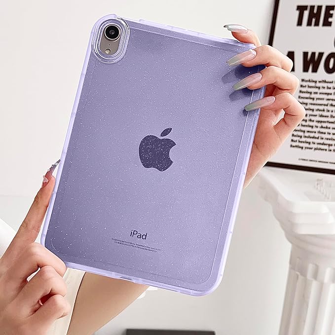 for iPad (A16) 11th Generation Case 11 inch 2025/ iPad 10th Generation 10.9 inch (2022), Glitter Soft TPU Back Shockproof Cover Bling Sparkly Flexible Silicone Lightweight Thin Shell, Purple