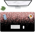 Britimes Rose Gold Pink Large Mouse Pad Non-Slip Golden Holiday Desk Pad Keyboard and Mouse Desk Mat Gaming Mousepad for Game, Office & Home, 31.5 x 15.7 in
