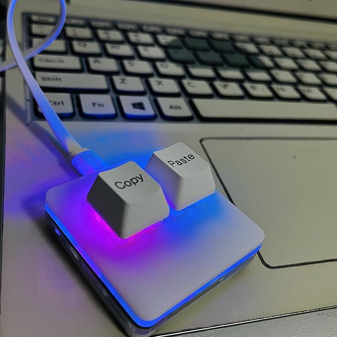 BTXETUEL Copy and Paste 2-Key Keyboard SAYO OSU Keypad Hotswap One Handed Mechanical Gaming Keyboard Cherry Switch RGB Backlit Mini USB Keypad for macros or Rhythm Games