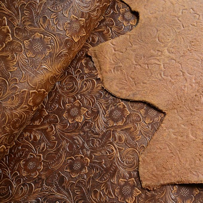 Gexmil Genuine Leather Case for iPad mini 7 (A17 Pro) 2024 / iPad mini 6 Generation 2021 8.3 Inch,Magnetic Closure,Pencil Holder,Shockproof Cowhide Cover,Pencil 2 Wireless Charging,Flower Brown