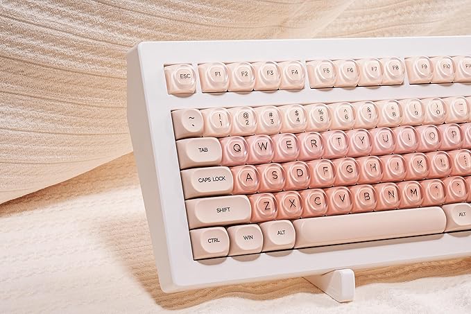 ZORNHER CG870 Foundation Mechanical Keyboard,80% Pink Creamy Keyboard Wireless,Gaming Keyboard Cute,Jelly MOA Profile Round Keycaps,Creamy Sounding Linear Switches,PC Gaming