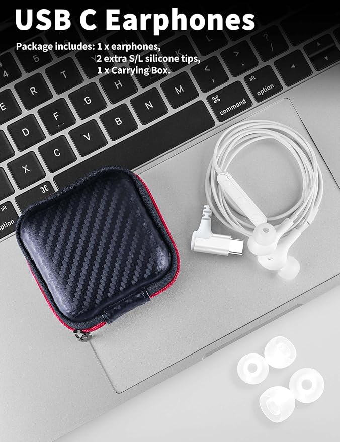 USB C Headphones for Samsung S26 Ultra S25 FE A16 A17,Right Angle Magnetic Wired Earbuds with Mic Control,Stereo Noise Isolation In-Ear Type C Earphone for iPhone 17 Pro Max 17e 16e 16 15 Pixel 10a 9a