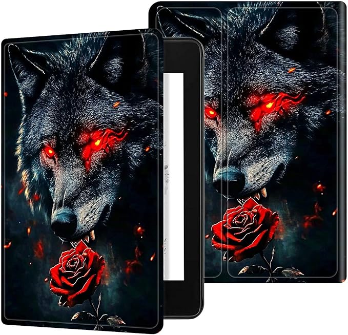 for All-New 6" Kindle 11th Generation 2024/2022 Release E-Reader Case, Slim Kickstand Stand Leather Smart Cover with Auto Wake/Sleep, Green Sky Cat