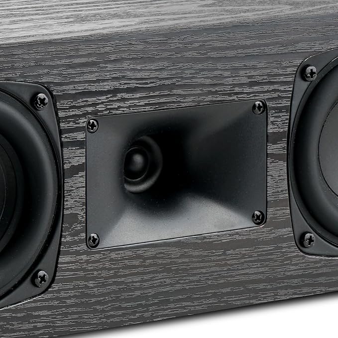 Saiyin Slim Center Channel Speaker,for Desktop Stereo or Home Theater Surround Sound, Dual 3.5" Woofer,Requires a Separate Amplifier or Receiver, Wall Mountable, Single,17 Inch