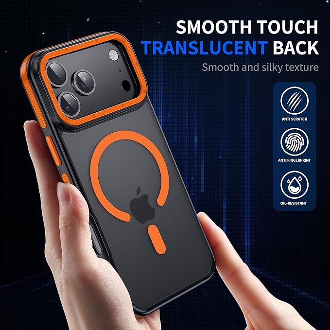 Strong Magnetic for iPhone 17 Pro Max case [10Ft Military-Grade Protection] Compatible with fit MagSafe Shockproof Slim Thin Cover case for iPhone 17 Pro Max 6.9 inch, Orange