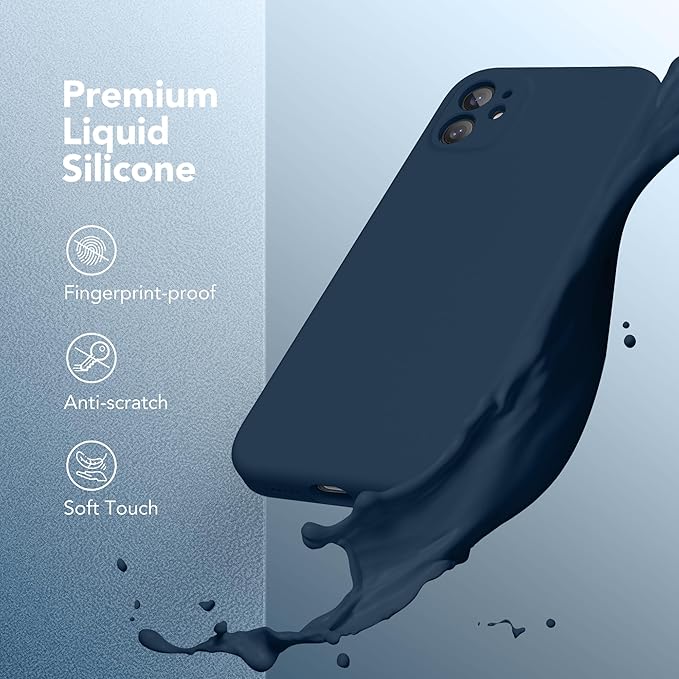 Magnetic for iPhone 11 Phone Case Silicone, Compatible with MagSafe, [Full Camera Protection][Screen Protector] Slim Shockproof Protective Case for iPhone 11 6.1", Deep Blue