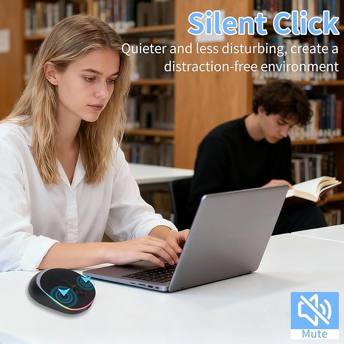 Ergonomic Wireless Bluetooth Mouse Vertical Rechargeable Silent Portable Ergo Mice with RGB Light & 2.4G USB Receiver,Dual Mode,for PC/Laptop/Computer/Desktop/Tablet/MacBook,Office Work Gift-Black
