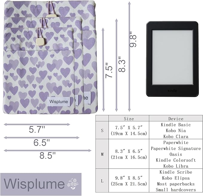 Padded eReader Sleeve Tablet Bag Pouch for eReader Paperwhite, Colorsoft,Signature Edition, Voyage,Scribe/Kobo eReader,Book Protector for Paperbacks and Small Hardcovers(Blue, Medium)