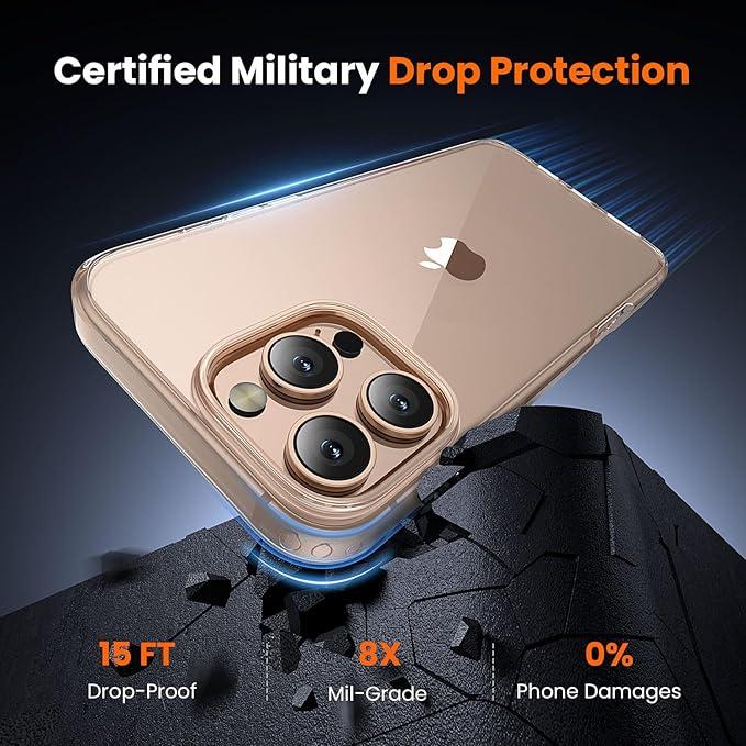 toushion 3 in 1 for iPhone 16 Pro Max Case Clear,[Yellowing-Resistant Acrylic Back] Screen Protector *1 & Camera Lens Protector*1, Shockproof for iPhone 16 Pro Max Phone Case 6.9 inch Clear