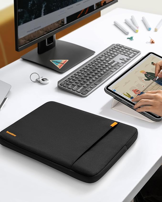 tomtoc 360 Protective Tablet Sleeve for 13-inch iPad Air 2026 (M4/M3/M2), iPad Pro 13-inch (M5/M4), 12.9-inch iPad Pro (6th/5th/4th/3rd Generation) with Magic Keyboard, Water-Resistant iPad Case Bag