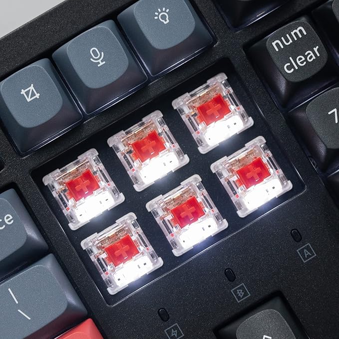 Keychron K10 Pro Wireless Custom Mechanical Keyboard, Full-Size QMK/VIA Programmable Bluetooth/Wired White Backlight with Hot-swappable Keychron K Pro Red Switch Compatible with Mac Windows Linux