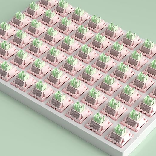 Outemu V3 White Peach Slient Pro Switches,5 Pin 40gf Mute Pre-lubed Dustproof Linear Switch,Suitable for MX Mechanical Gaming Keyboards(10Pcs)