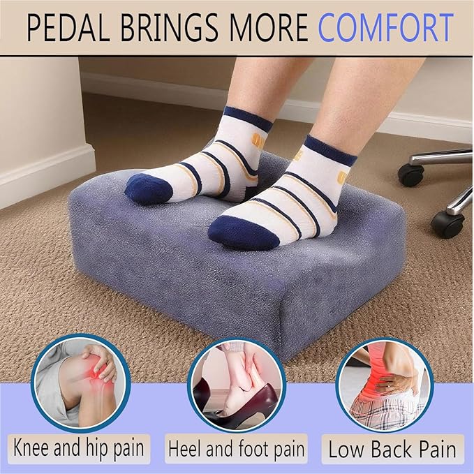 Foot Rest for Under Desk at Work,At Work Soft Ergonomic Footrest,Support Foot Pillow,Heel Chair,Leg Elevation Pillow,(Blue)