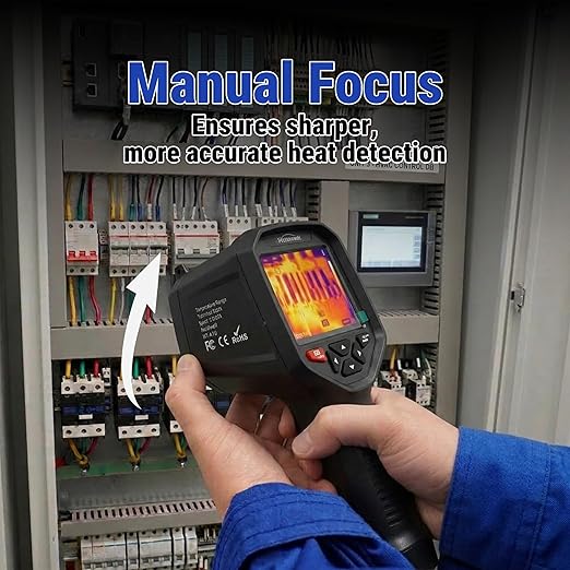 Thermal Imaging Camera, 384×288 IR Resolution, 3.5" 640×480 IPS, Manual Focus Thermal Imager with 5MP Visual Camera for HVAC Electrical Inspection