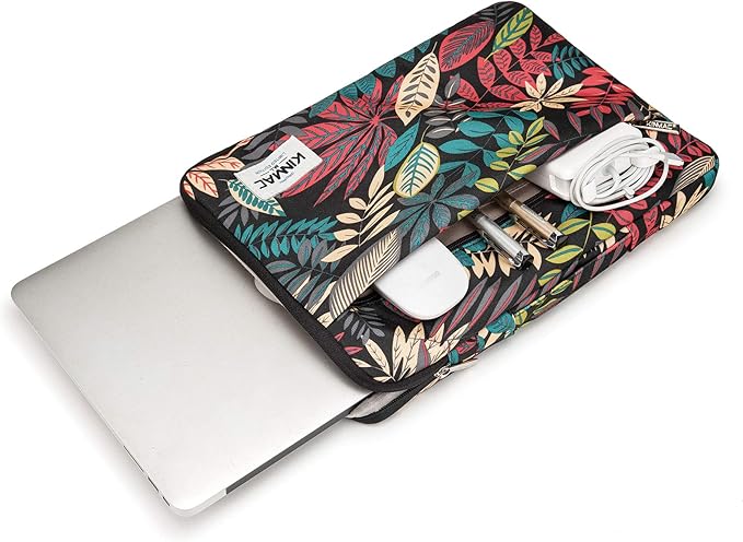 Kinmac 360° Protective Water Resistant Laptop Case Bag Sleeve with Handle for Surface Pro,MacBook Pro 13",MacBook 12",New MacBook Air 13" Retina,iPad pro 12.9",12 inch-13.3 inch Laptop (Black Maple)