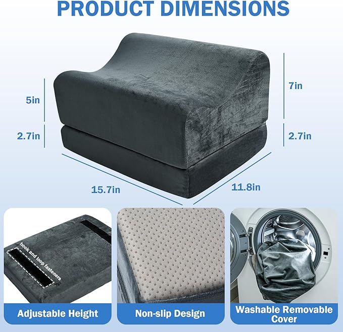 Foot Rest Placed Under The Desk, Adjustable-Height Footstool that Supports The Feet and Lifts The Legs, Thereby Relieving Physical Fatigue, The Bottom is Anti-Slip and Does Not Easily Move