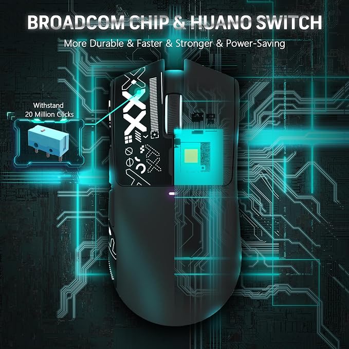 MAGIC-REFINER Attack Shark X11 59g Superlight Wireless Gaming Mouse with Grip Tape, RGB Charging Dock，BT/2.4G Wireless/Wired Pc Mouse, 22000 DPI,5 Programmable Buttons for Pc/Mac(Black)