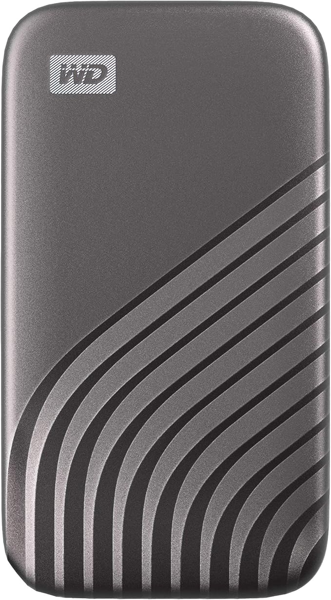 Western Digital 1TB My Passport SSD Portable External Solid State Drive, Gray, Sturdy and Blazing Fast, Password Protection with Hardware Encryption - WDBAGF0010BGY-WESN
