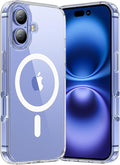 Anti-Yellowing Strong Magnetic for iPhone 16 Case [Compatible with MagSafe] [12FT Military Grade Drop] Shockproof Protective Slim Thin iPhone 16 Cover 6.1 Inch, Clear