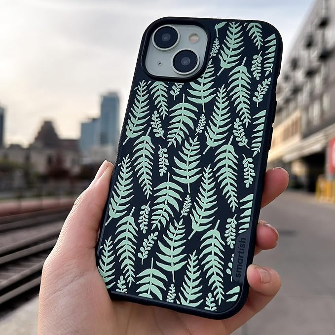 Smartish® iPhone 15 Plus Magnetic Case - Gripmunk Compatible with MagSafe [Lightweight + Protective] Slim/Thin Grip Cover with Microfiber Lining for Apple iPhone 15 Plus - Custom Prints