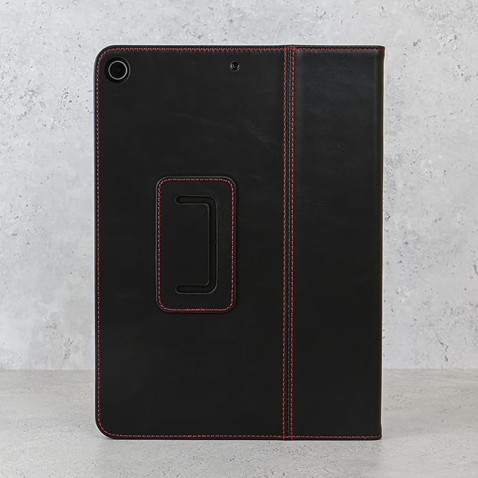 Casemade Real Leather Case Compatible with iPad 9.7” 5th/6th Gen (2017/2018) - Full-Grain Leather Cover, Auto Sleep/Wake, Dual Stand Position (Black)