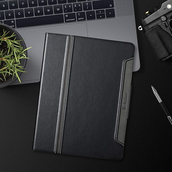 Antbox Case for iPad Pro 11 inch 4th Generation (2022)/3rd/2nd/1st Gen Vegan Leather with Pencil Holder Auto Sleep/Wake Function iPad Pro 11 Cover (Black)