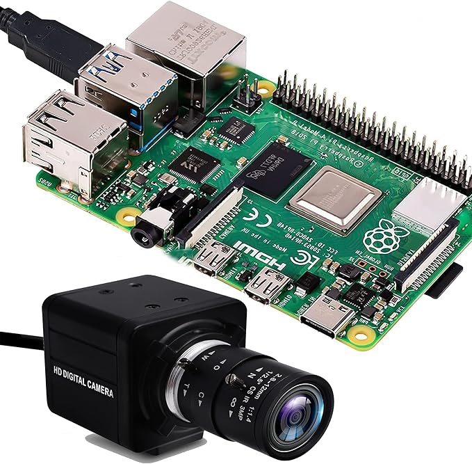4K USB Camera 2.8-12mm Varifocal Manual Lens Webcam, Ultra HD 4X Zoom with IMX317 Sensor for Windows, Linux, Raspberry Pi, Mac OS