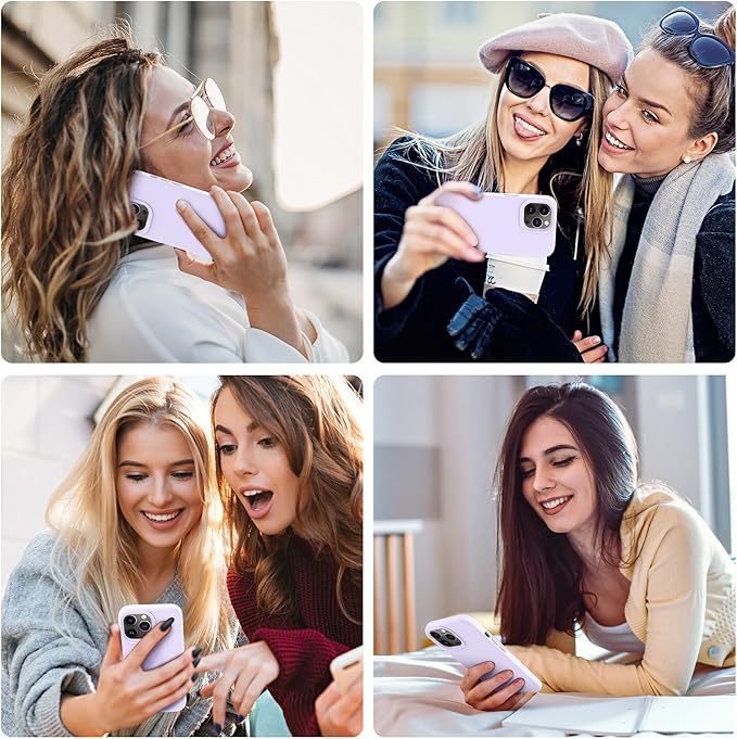 OTOFLY Designed for iPhone 14 Pro Case, Silicone Shockproof Slim Thin Phone Case for iPhone 14 Pro 6.1 inch (Cloud Mauve)