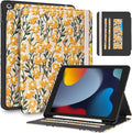 Uppuppy for iPad 9th/8th/7th Generation Case 10.2'' - for Women Girls Cute Embroidered Folio Stand Cover with Pencil Holder & Card Slot Girly Yellow Daisy Design Aesthetic Cases for iPad 7th/8th/9th