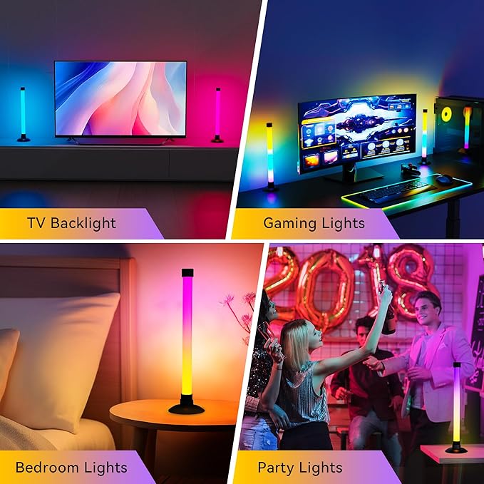 NBBUFF Led Light Bar with Music SynC Color Changing, Led Bar with App & Remote Control, RGB+IC & W Smart RGB Light Bar, USB Powered Led Lights, Dynamic PC Room Monitor Backlight Gaming Accessories