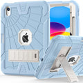 Sibeitu Case for iPad 11-Inch A16 2025 & 10th Generation 10.9 Inch 2022, Shockproof Rugged iPad 10 Case with Built-in Pencil Holder & Stand, Hard 10th Gen iPad 10.9 inch Cover for Kids Boys, Sky Blue