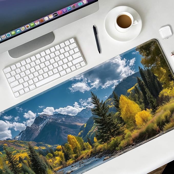 Big Pine Lakes Desk Mat,Desk Pad, XXL Large Mouse Pad,Anti-Slip Big Mousepad with Stitched Edges,Computer Mouse Pads for Desktop Aesthetic Cozy Office Desk Decor