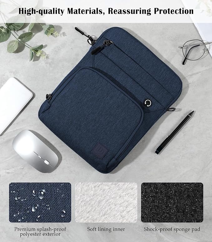 Dadanism 13 Inch Protective Tablet Sleeve Bag with Shoulder Strap for iPad Pro 13" M5/M4 2025/2024, iPad Air 13" M4/M3 2026/2025, iPad Pro 12.9", Galaxy Tab S10+ Plus/S9 FE+/S9+ Plus 12.4", Dusty Blue