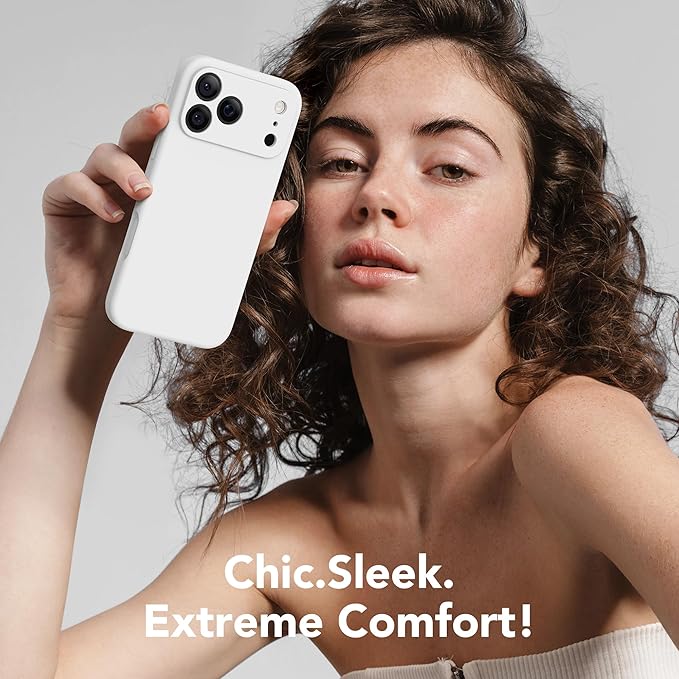 Magnetic for iPhone 17 Pro Case, Compatible with MagSafe, [Full Camera Protection][Screen Protector] Silicone Shockproof Protective Phone Case for iPhone 17 Pro 6.3", White
