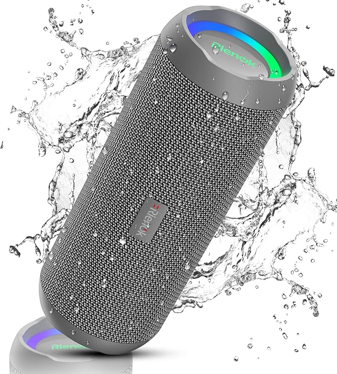 RIENOK Portable Bluetooth Speaker 30W Dual Pairing True Wireless Stereo HD Sound IPX7 Waterproof Outdoor Sport Shower Speaker Bluetooth 5.3 for Home Party
