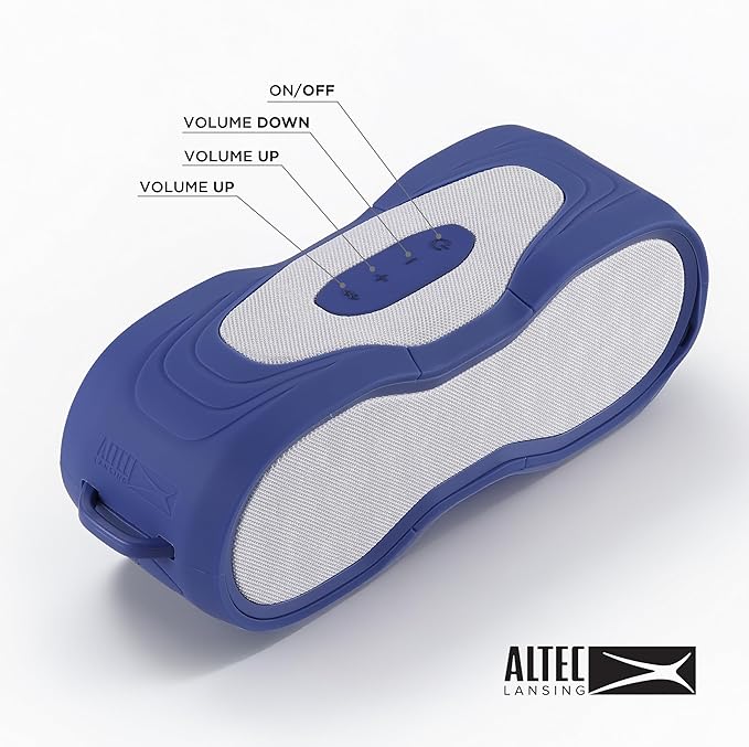 Altec Lansing - BoomJacket Wireless Bluetooth Speaker, Magnetic Waterproof Speaker, IPX7 Outdoor Speaker with 24H Playtime, Portable Speaker with Carabiner, Mountable, Quick Charge