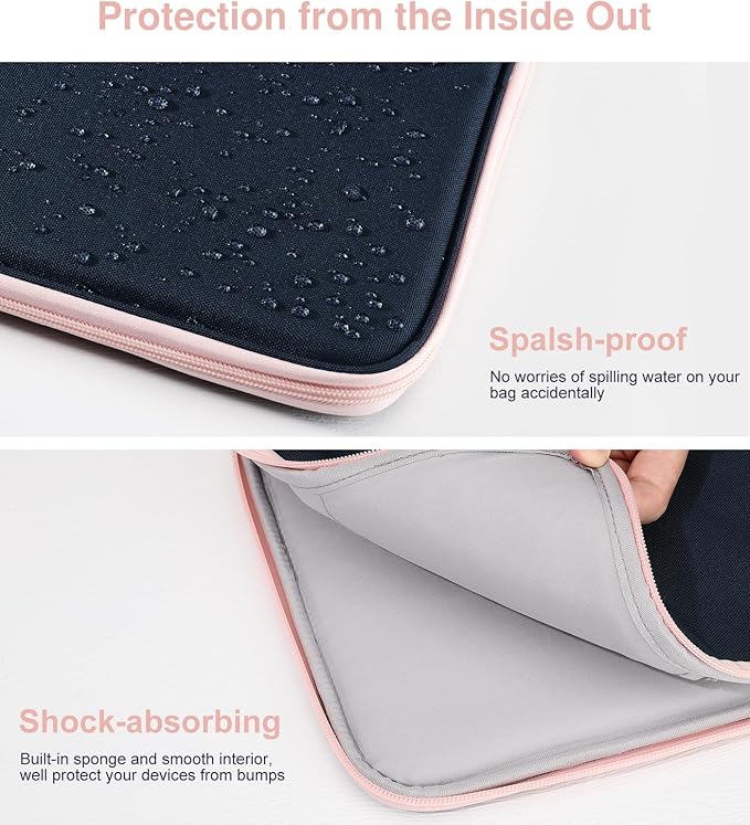 Dadanism 9-11" Tablet Sleeve Padded Carrying Case with Handle for iPad A16 11", iPad 10th Gen/Air5/4 10.9", iPad Air M4/Pro M5 11", iPad 9/8/7th Gen 10.2", Galaxy Tab A11+ 11", Remarkable 2, Indigo