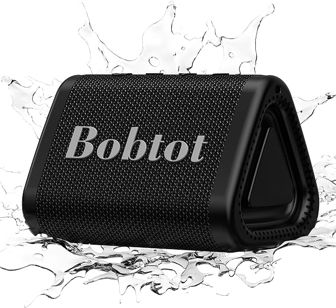 Bobtot Portable Bluetooth Speaker, IPX7 Mini Speaker, Loud and Stereo Sound with Bass, 15H Playing Time, TWS Pairing for Travel, Party, Camping