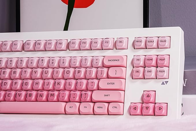 ZORNHER CG870 Foundation Mechanical Keyboard,80% Pink Creamy Keyboard Wireless,Cute Jelly MOA Profile Keycaps,Creamy Sounding Linear Switches,Hot-Swappable,RGB Backlit