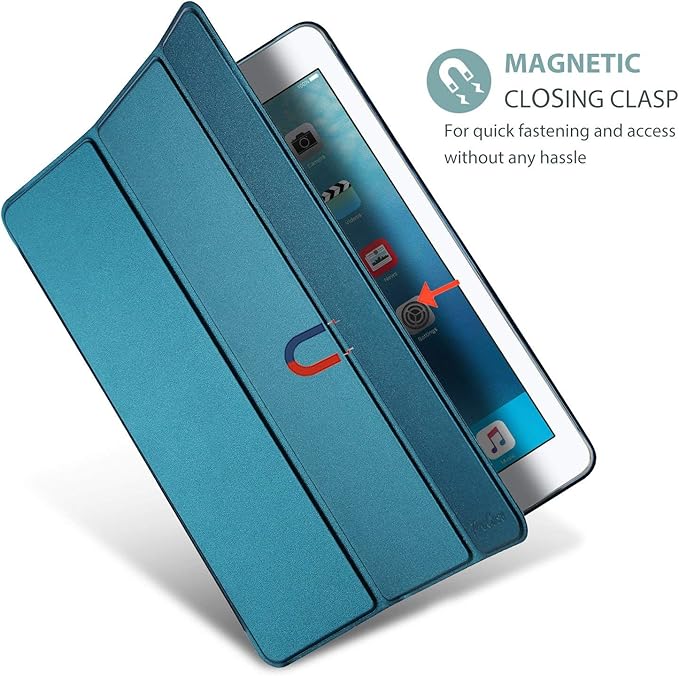 ProCase Smart Case for iPad 9.7 Inch iPad 6th/5th Generation 2018 2017(Model: A1893 A1954 A1822 A1823), Ultra Slim Lightweight Stand Cover with Translucent Frosted Back -Teal