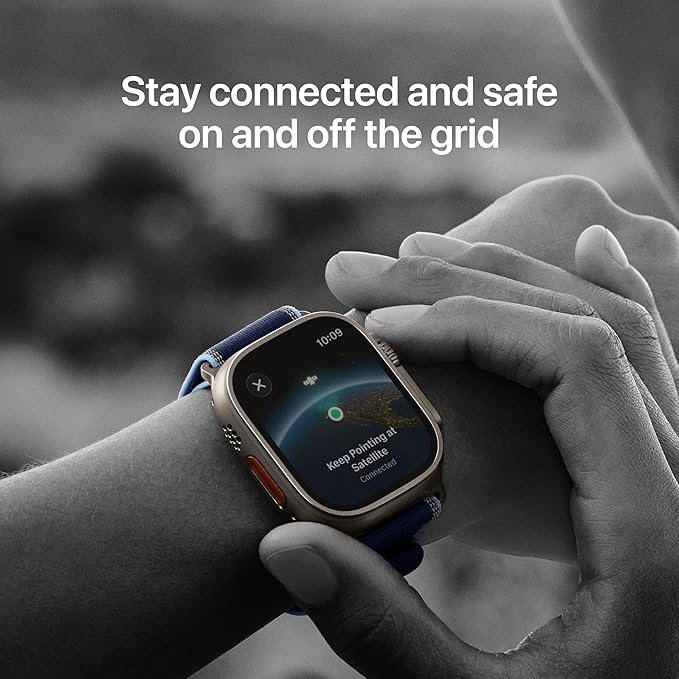 Apple Watch Ultra 3 [GPS + Cellular 49mm] Running & Multisport Smartwatch w/ Rugged Titanium Case w/ Natural Titanium Milanese Loop - M w/ AppleCare+ (2 years)